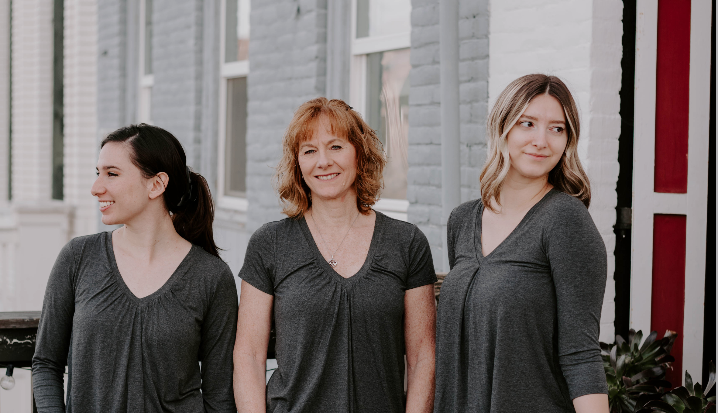 charcoal Jia+Kate v-neck style braless tops