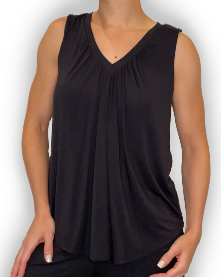 Jia+Kate braless bamboo top in black color Ashley style