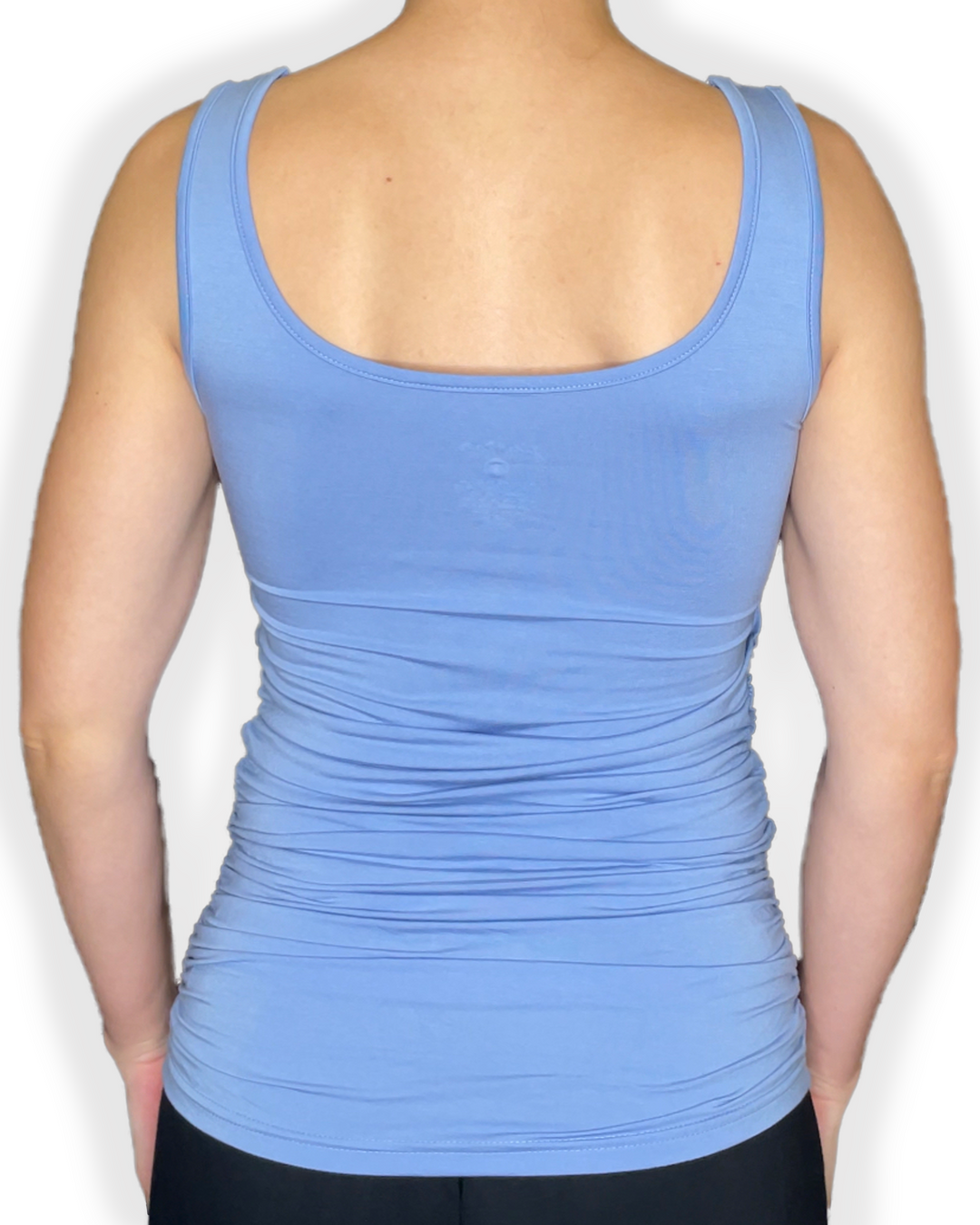 Sky Blue Braless Bamboo Tank Top - back