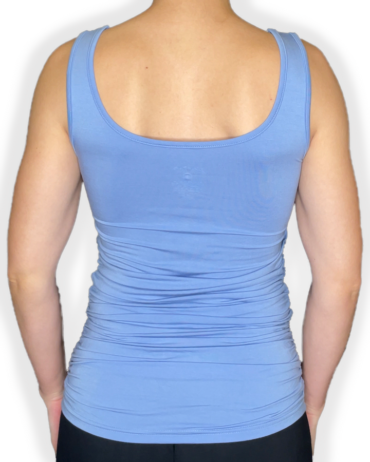 Sky Blue Braless Bamboo Tank Top - back