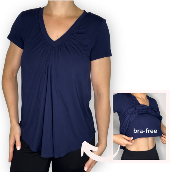 Bra-Free “Alicia” Comfort Top with No-Elastic Cup Coverage Layer