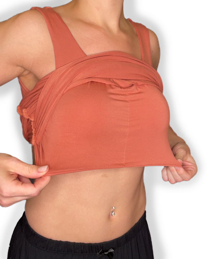 Peach Fitted Braless Bamboo Scoop-Neck Tank Top inner view