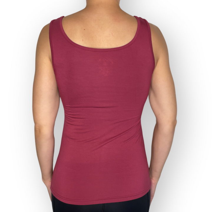 Bra-Free “Lori” Comfort Top with No-Elastic Cup Coverage Layer; Slim Tank Bamboo